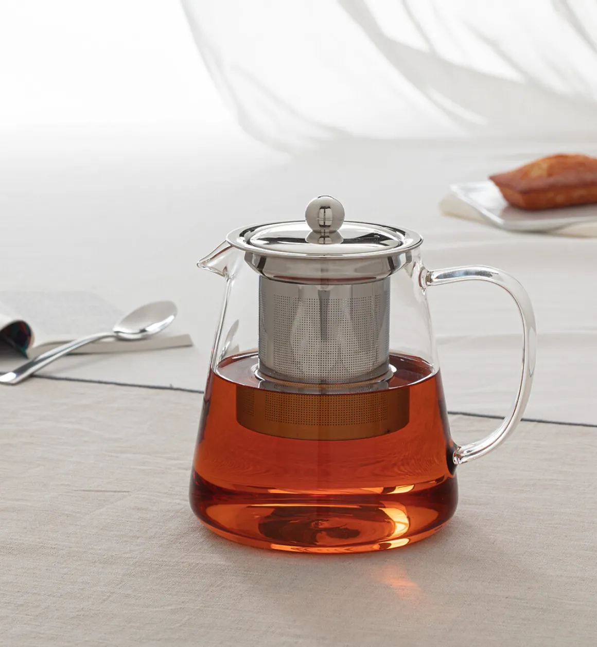 Tetera De Vidrio Con Filtro Inox 80Cl