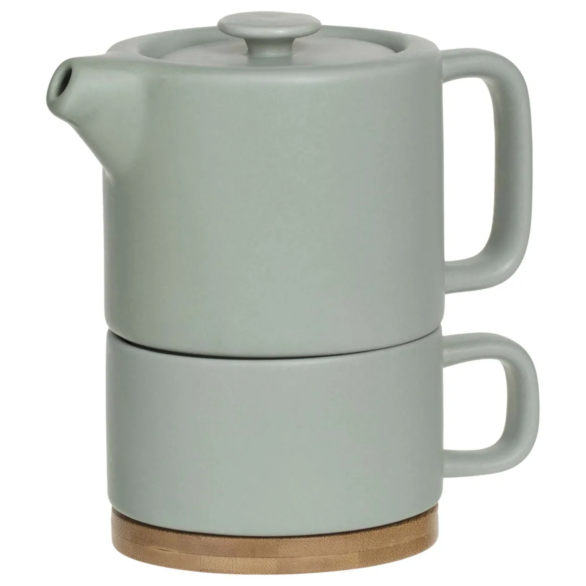 Tetera+Taza De Cerámica Verde