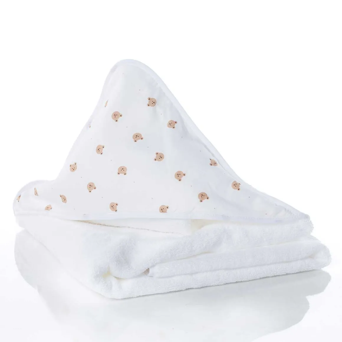 Toalla de baño con capucha blanca de algodón