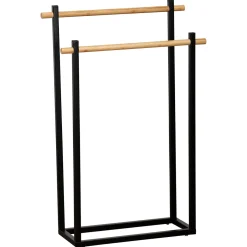 Toallero C/2 Barras Metálicas De Bambú