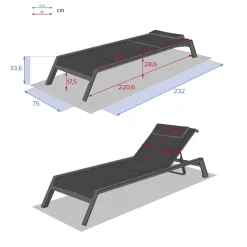 Tumbona ALLURE poivre y gris graphite