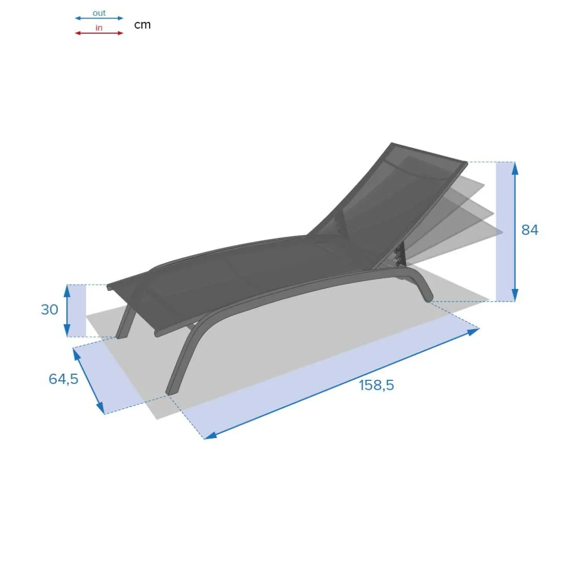 Tumbona BONAO gris antracite