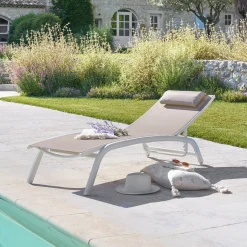 Tumbona BONAO lino y blanco