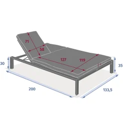 Tumbona doble ÉVASION argile