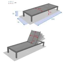 Tumbona EVASION gris grafito