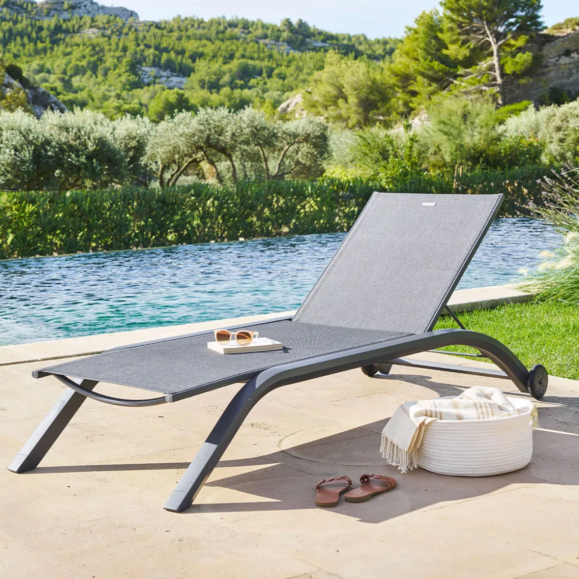 Tumbona JIMANI gris antracite y graphite