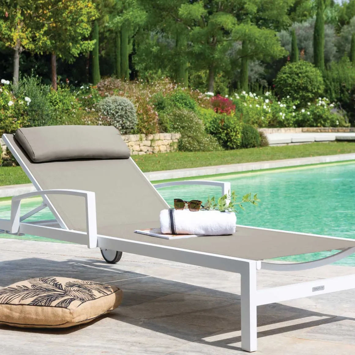 Tumbona OCALA noisette y blanco
