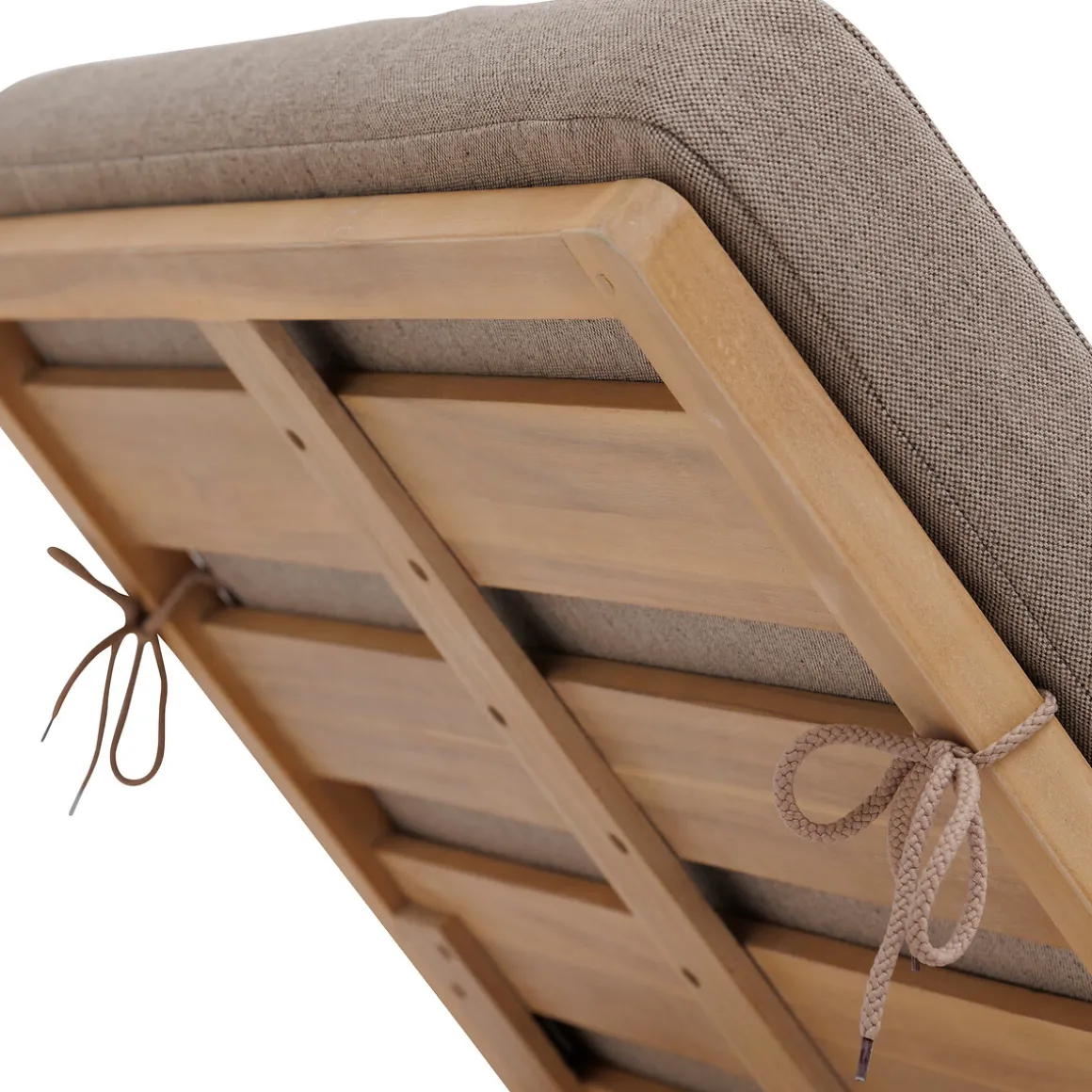 Tumbona PAPOUASIE gris pardo de madera acacia