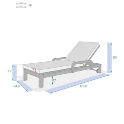 Tumbona PAPOUASIE gris pardo de madera acacia