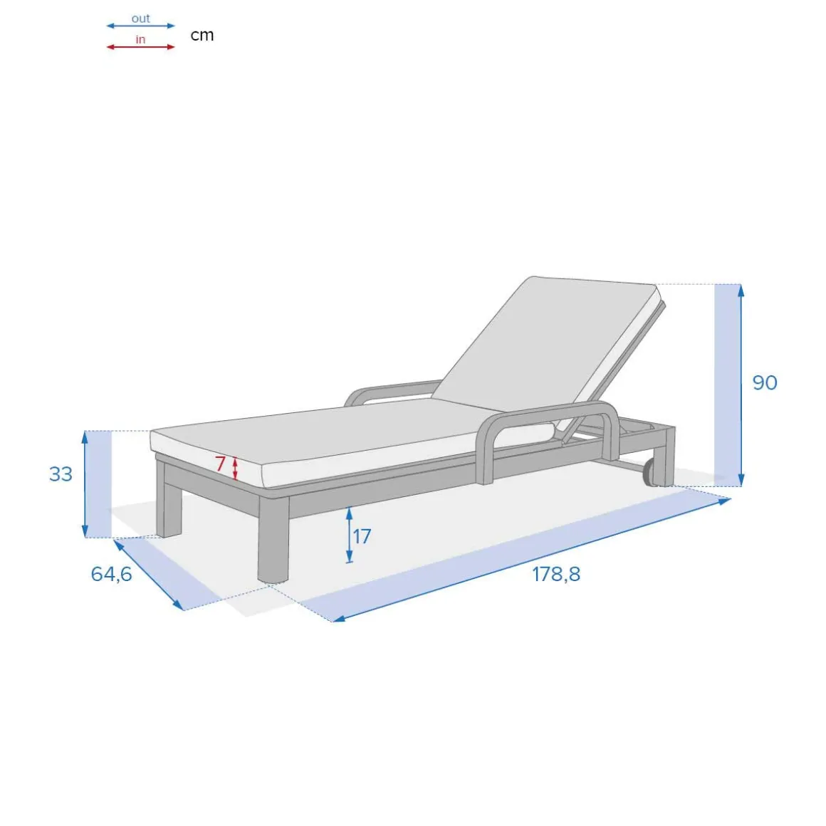 Tumbona PAPOUASIE gris pardo de madera acacia