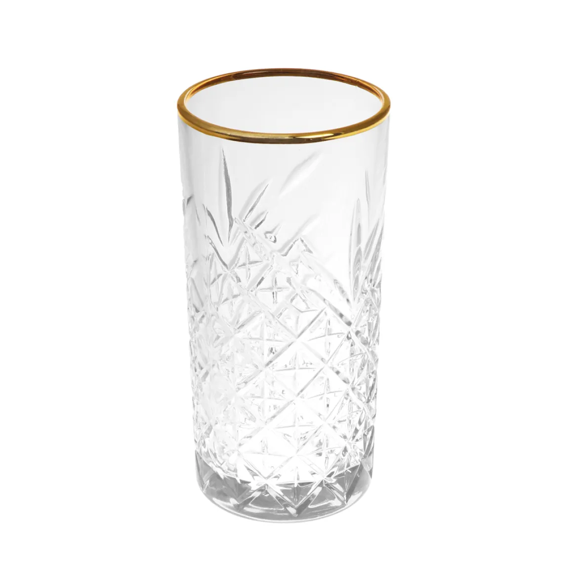 Vaso Alto Timeless Borde Dorado 450Cc