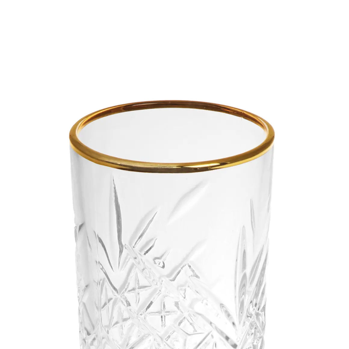 Vaso Alto Timeless Borde Dorado 450Cc