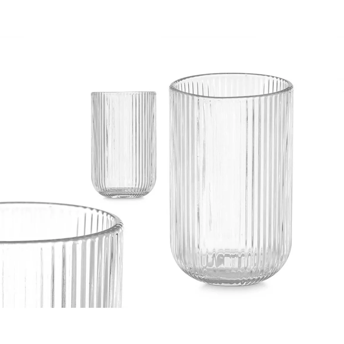 Vaso De Agua Rayas Transparente 43Cl