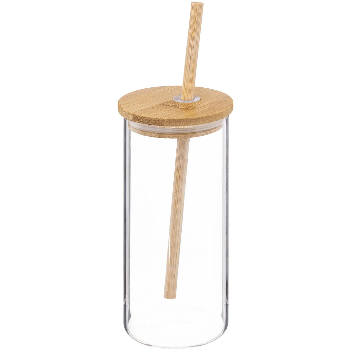 Vaso De Vidrio C/Tapa+Pajita 40 Cl