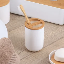 Vaso Porta Cepillos De Dientes De Bambú