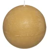 Vela Bola Rústica Amarilla 10Cm