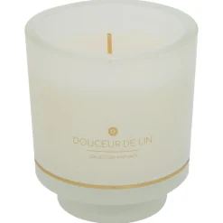 Vela Flor Lino Vaso De Vidrio Ilae 225G