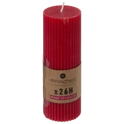 Vela Pilar Demi De Rayas Roja 14cm