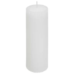 Vela Pilar Demi De Rayas Blanca 14cm