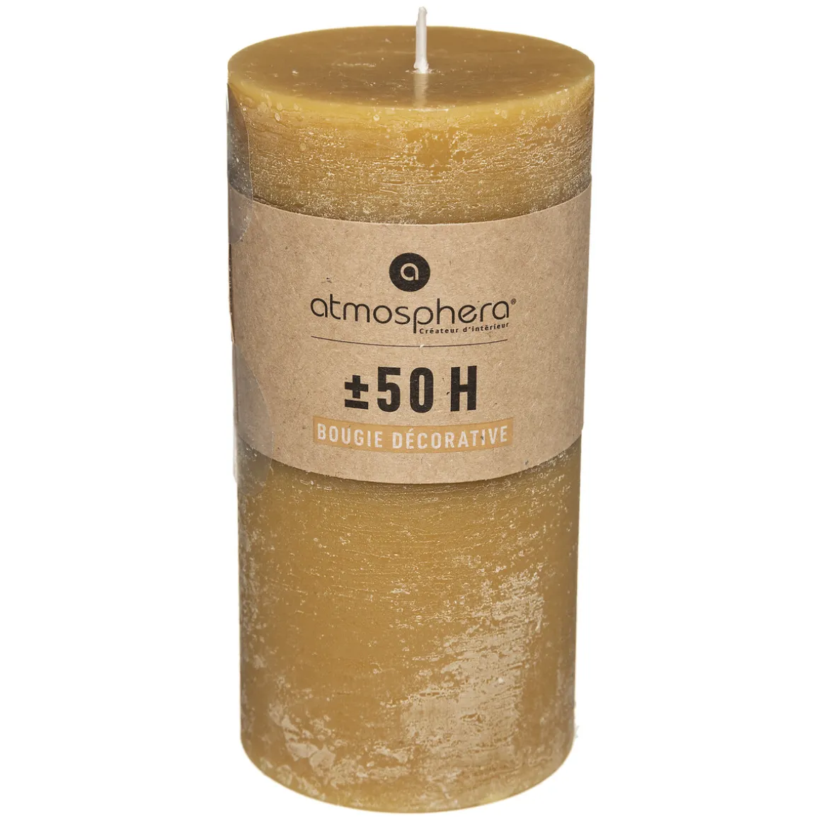 Vela Rústica Cilíndrica Amarilla 7x14Cm