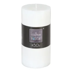 Vela Rústica Cilíndrica Blanca 7x14Cm