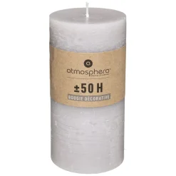 Vela Rústica Cilíndrica Gris 7x14Cm