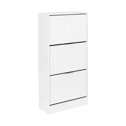 Zapatera Con 3 Cajones Blanca 120x24x60cm