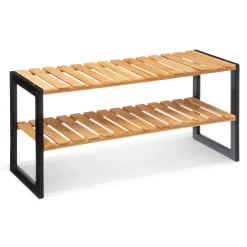 Zapatero Apilable Bambú/Metal 70x26x34.5