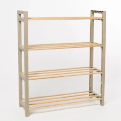 Zapatero con 4 niveles beige de madera