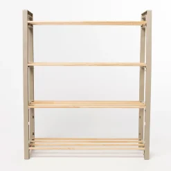 Zapatero con 4 niveles beige de madera