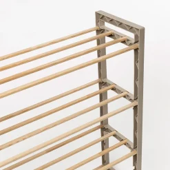 Zapatero con 4 niveles beige de madera