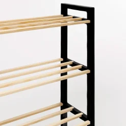 Zapatero con 4 niveles negro de madera