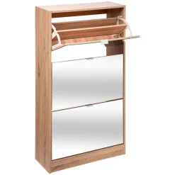 Zapatero De Madera C/3 Cajones Y Espejo