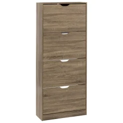 Zapatero Marrón Con 4 Cajones