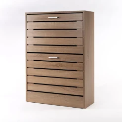 Zapatero natural con 2 cajones 84cm